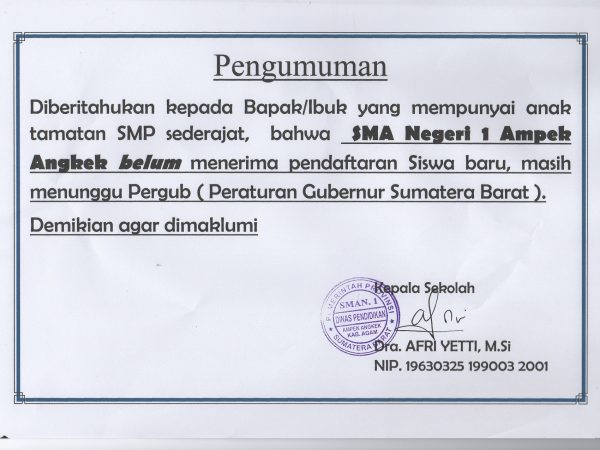 Info Peserta Didik Baru (PPDB) TP. 2019/2020