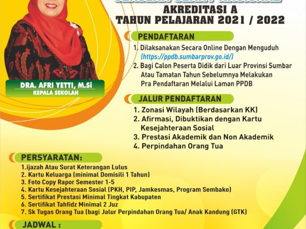 Penerimaan Peserta Didik Baru (PPDB) SMAN 1 Ampek Angkek TP. 2021/2022
