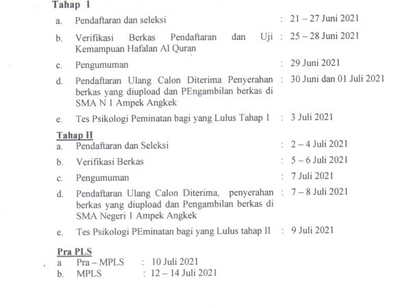Perubahan Jadwal PPDB TP. 2021/2022