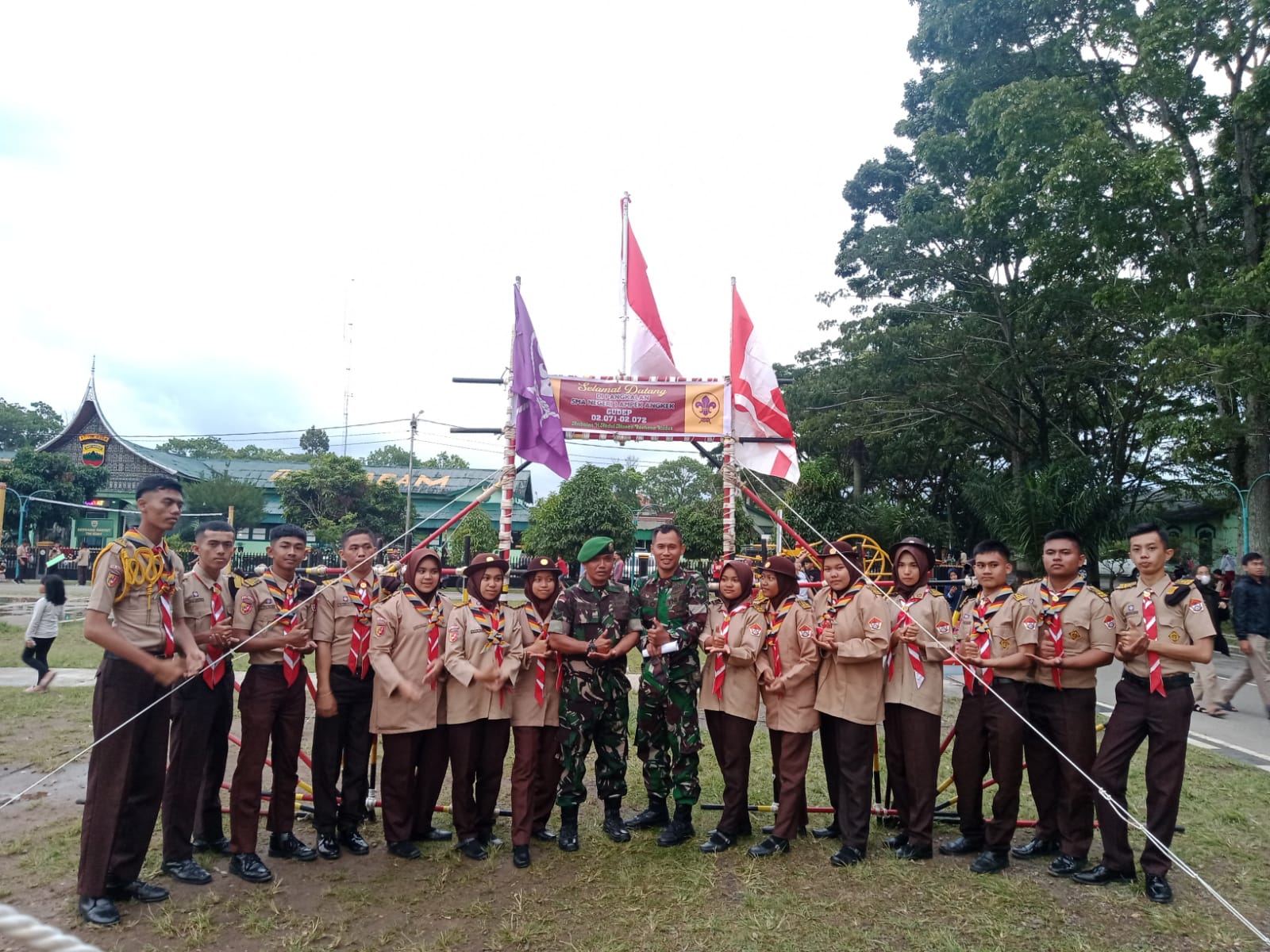 Pramuka SMAN 1 Ampek Angkek Raih Juara II pada Lomba PBB dan Maket Perkemahaan di Kodim 0304 Agam