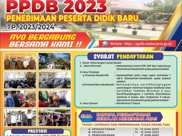 Penerimaan Peserta Didik Baru (PPDB) SMA Negeri 1 Ampek Angkek TP. 2023/2024